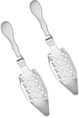 OKUMEYR 2piezas Cuchara Para Absenta De Acero Inoxidable De Colador Para Bar Filtro Hueco Para Cubos De Azúcar Utensilio Práctico Para Reuniones y Uso Doméstico