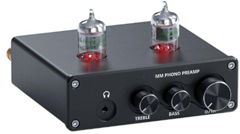 Preamplificador De Fono, Preamplificador De Fonógrafo De Tocadiscos MM, con Tubo De Vacío, con Control De Volumen Y Control De Graves/Agudos