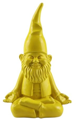 MACOSA AM35771 Dekozwerg Yoga Gelb 20 cm Gartenzwerg Zwerg Gartendekoration Dekoration Dekofigur Frühlingsdeko (Gelb)