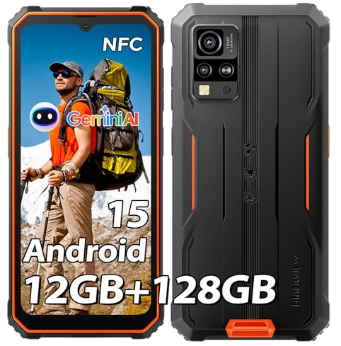 Blackview BV4800 Pro Android 14 Movil Resistente, 12GB+128GB-TF 2TB, Octa Core, 6.56 Vidrio Corning Gorilla, 5180mAh, 16MP+8MP, Móvil rugerizado 4G, IP69K/GPS/Modo Guante/OTG/Fingerprint/3 Slots/NFC