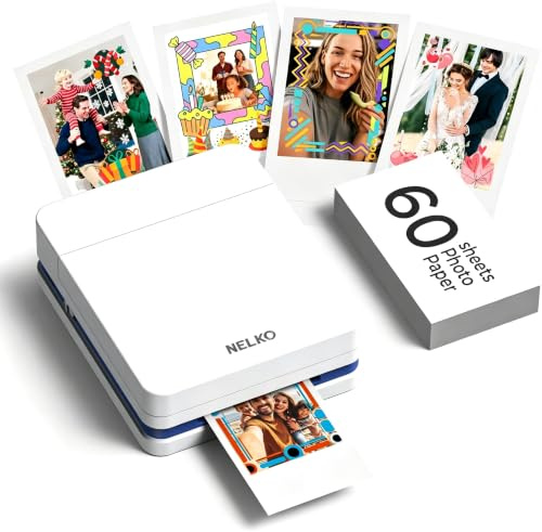 Nelko PP01 2x3 Portable Photo Printer with 60 Sheets, White
