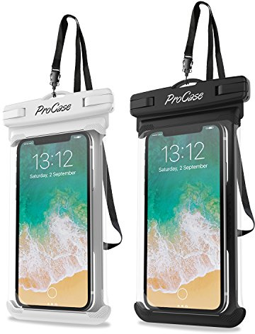 ProCase [2 Pezzi Custodia Impermeabile Smartphone[30M/IPX8], Cover Subacquea per iPhone 16/15/14/13/12/11 Pro Max Mini SE XR XS, Galaxy A15/A54/A34/A25/S23/S24, Xiaomi Redmi, Huawei Fino a 7,0