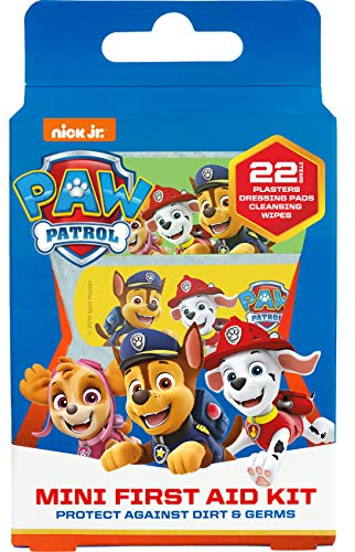 Jellyworks La Pat'Patrouille, Pansements et Lingettes Nettoyantes Pour Plaies, Sans Latex, Hypoallergéniques, Lavables, Multicolore, 22 Unités