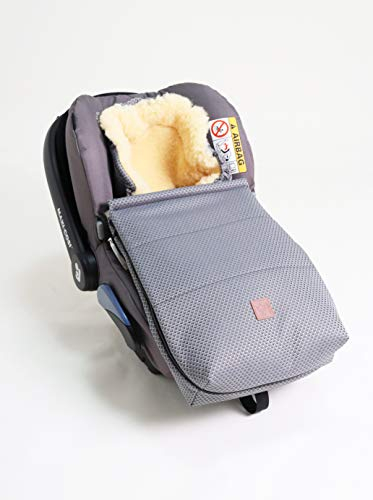 Kaiser 6534112 Emma Babyschalen Lammfell Fußsack anthracite waffle