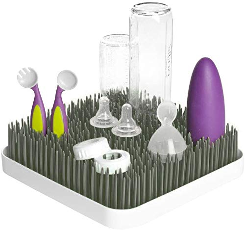 morkka Large Baby Bottle Drying Rack Anti-Bacterial Large Grass for Kitchen Countertop (Grey)