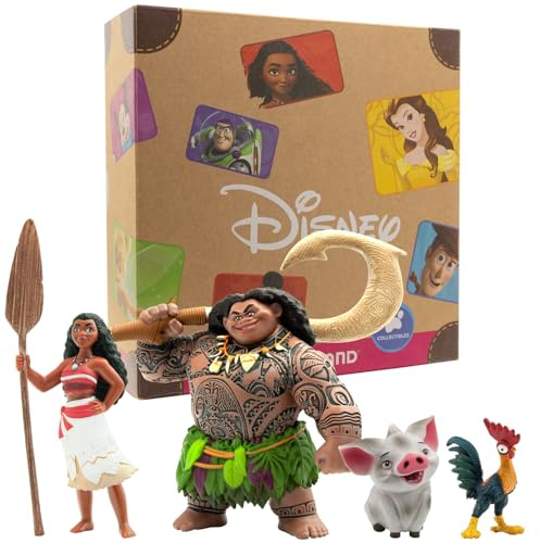Bullyland 13261 - Spielfiguren Set Walt Disney Vaiana mit Vaiana, Halbgott Maui, Schwein Pua & Heihei, detailgetreu, ideal als kleines Geschenk für Kinder ab 3 Jahren