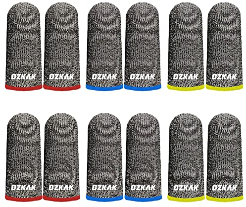Ozkak Finger Sleeve Chaussetes Manchon de Doigt de Jeu Lot de 12, Gants de Jeu Mobile Antidérapant pour PUBG et Touts Les Jeux à Écran Tactile