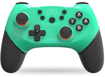 NK Wireless Switch Controller - Switch 2/Lite/OLED with Wake Function, Bluetooth, 6 Axis, Turbo, Double Vibration, LED Indicators - Blue