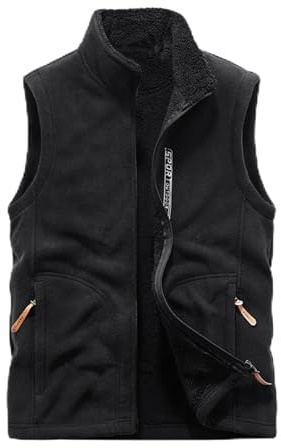 Cexiakong Chaleco de forro polar para hombre, chaleco de forro polar para invierno, cálido, a prueba de viento, sin mangas, térmico, chaleco de invierno, impermeable, para escalada, sin mangas, con