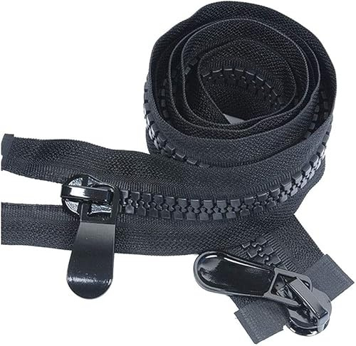 MTADSBKFP Plastic Resin One Way 2-Way Zip, Chiusure Lampo robuste e Aperte, Cerniera Aperta, Cerniera bidirezionale, Cerniera Aperta a Doppio cursore, cursori for Cerniera continui/8#(10#)