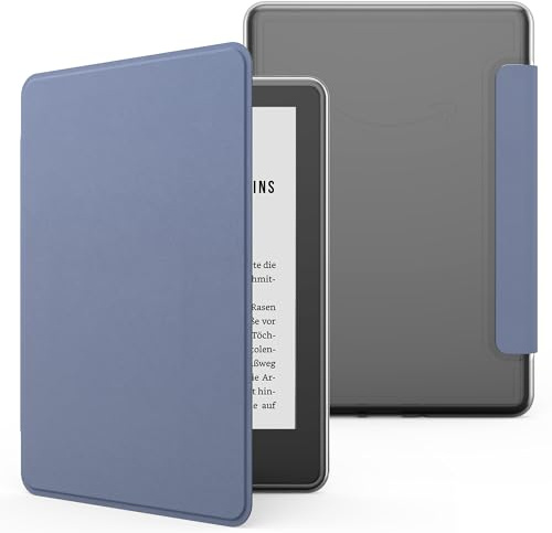 Étui Magnétique Imperméable Compatible avec Kindle 6 11e Génération (Modèles 2024/2022) - Coque Protectrice Auto-Veille/Réveil, Ultra-Léger et Anti-Rayures avec Dos Transparent - Mauve Claire