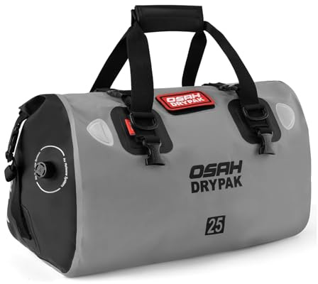 CommerceXone Borsa Moto Impermeabile 25/40/60L – Borsa Posteriore da Sella in PVC con Tasca Esterna a Rete per Viaggi e Outdoor
