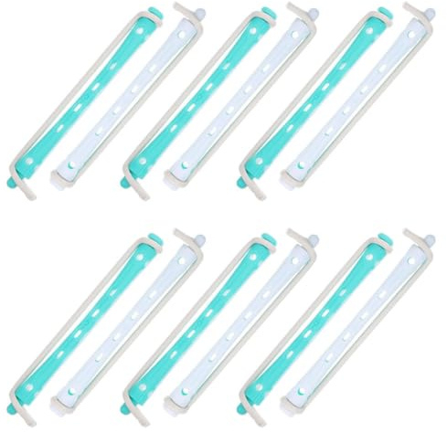jojofuny 24 Pièces Bâtons de Curling en Plastique Pp pour Créer des Boucles sans Abîmer Cheveux, 24 Rouleaux Verts Clairs pour Usage Salon ou Coiffure Maison