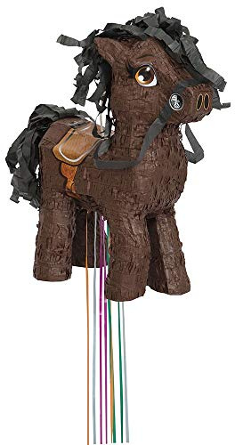 Unique Party 65988 - Cavallo Marrone Pinata - Tirare la Corda