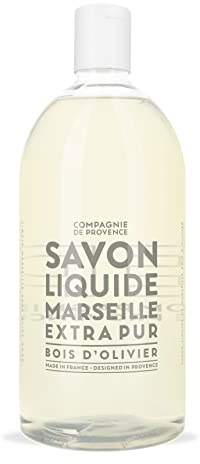 La Compagnie de Provence - Recharge 1L Savon Liquide de Marseille - Bois d'Olivier - Pour Corps et Mains - Made in France