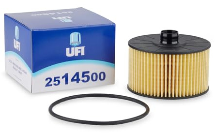 UFI Filters, Filtro de Aceite 25.145.00, Filtro de Aceite de Recambio, Apto para Coches, Apto para Modelos Dacia, Mercedes Benz, Nissan, Renault y Smart