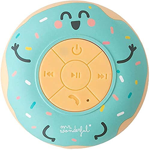 Enceinte de Douche M. Wonderful Bluetooth sans Fil étanche et en Forme de Beignet avec 3-4 Heures d'autonomie et Une Ventouse pour adhérer. Couleur Verte