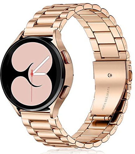 Issinlky Armband för Samsung Galaxy Watch 4, 20 mm armband i rostfritt stål metall för Galaxy Watch 7/FE/6/5/4 40 mm 44 mm/6 Classic/4 Classic/Watch 5 Pro/Watch 3 41 mm/Active 2/Galaxy Watch 42 mm