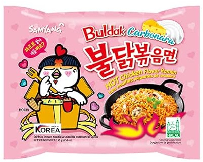 MAOMAO® Instant Nudeln | 20er Pack Buldak Hot Chicken Carbonara 130g (Kompatibel mit Samyang)