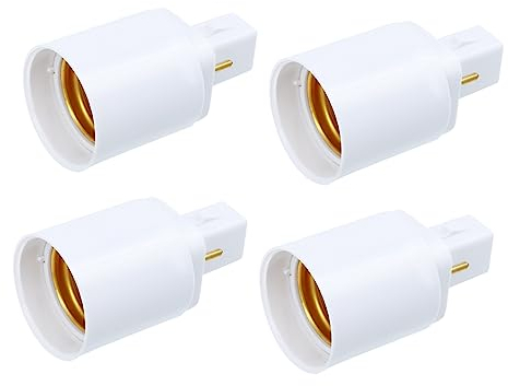 OSALADI 4 Stück G24D-Konvertierung Lampenkopf E12-Buchse Steckeradapter Splitterstecker Steckdose E27-Lampensockel Fassung E27-Lampensockeladapter G24-Auf-E27-Adapter [Metallmaterial]