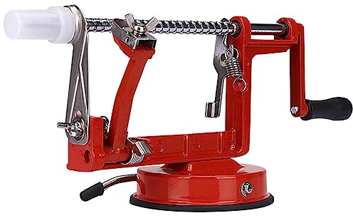 Starnearby Éplucheur de Pommes Rotatif éplucheur de Fruits Pimme de Terre 3 en 1 Pèle Pomme Manuel en Acier INOX Coupe Pomme en Spirale Vide Pomme Corer Trancheuse de Pomme Gadget de Cuisine