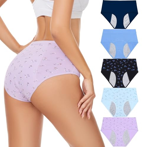 Period Underwear for Women Leak Proof Cotton Menstrual Panties Multipack