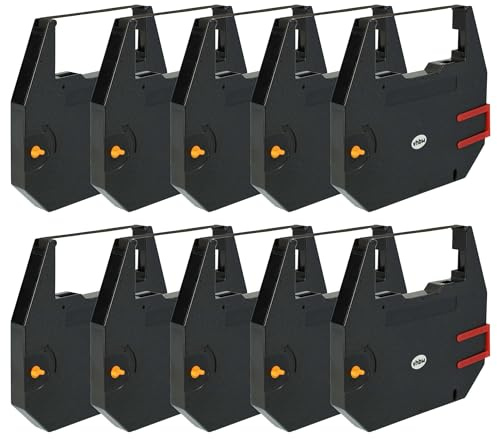 vhbw 10 x färgband kompatibelt med Sense GX, GT, 270, 80 matrisskrivare - svart koltejp