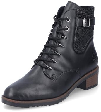 Rieker Bottes à lacets pour femme Y0500 - Noir - Taille 42 EU, Noir, 42 EU