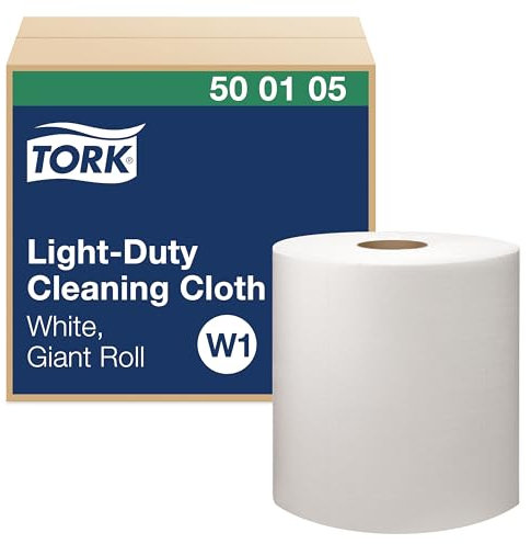Tork Light Duty Cleaning Cloth Giant Roll White W1, 1 x 1450 Cloths, 500105