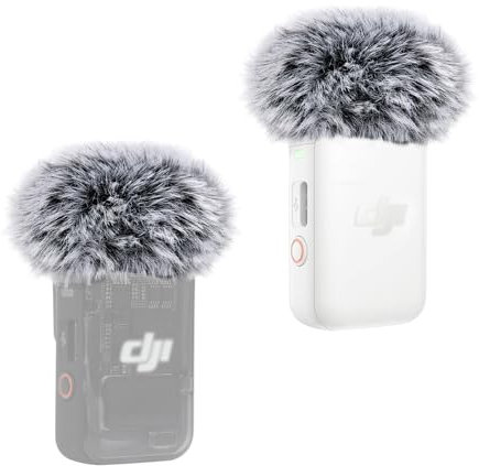 YOUSHARES DJI Mic 2 Wind Muff - 2 Packs Furry Microphone Windscreen Mic Windshield for DJI Mic 2 Wireless Lavalier Microphone for Record Interview(Black)
