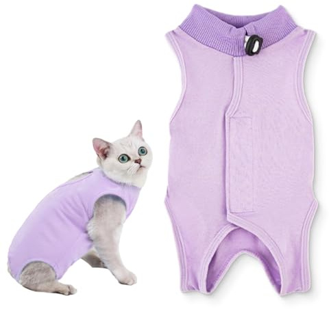 FMYODWU Vêtements de récupération pour chats, vêtements pour animaux de compagnie, collants pour chats, vêtements pour chatons, plaies abdominales ou maladies de la peau (pour 2-4kg)