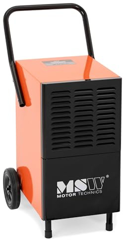MSW Déshumidificateur professionnel 55 l/24 h 62 m² 500 m³/h Poignée et 2 roues - Séchoir de chantier Absorbeur d'humidité Électrique Industriel Cave et Garage