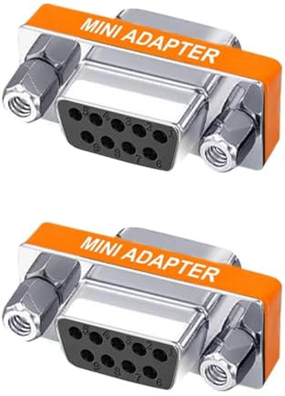 TECHZOCO DB9 Null Modem-Adapter weiblich auf weiblich, Kreuzstecker, 2-Port, Grau