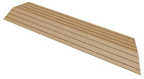 ML-Design WPC Avslutningsprofil Hörn Höger i Teak Nyans för Uteplattor 38x2x7,5 cm Träimitation Räfflad Kantlist med Dräneringsfunktion och Bärande Ram Klickmontering Golvlist för Terrass