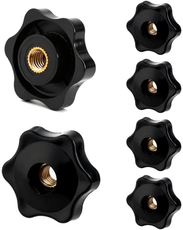 6 Pièces Ecrou à PoignéE En éToile M6, Bouton de Serrage Étoile 32 mm, M6 Bouton de Serrage à Filetage Moleté Pour Meubles/Machines-Outils/Appareils de Fitne, 32mm Écrou Moleté Filetage Interne