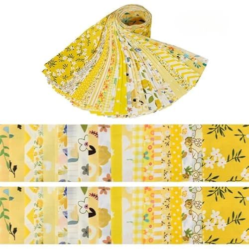 CraftsFabrics 40 st blommigt tryckt 100 % bomull lappverk gelérulle 6 x 90 cm quiltning tyg förskurna remsor för sömnad hantverk gör-det-själv