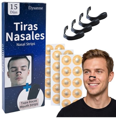 Élysanne - Tiras Nasales Magnéticas para Dormir con Cinta Bucal, Dilatador Nasal Reutilizable Antironquidos, Mejora la Respiración Nasal Nocturna, Tiras Nasales Deportivas para Respirar Mejor