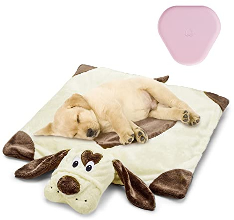 Moropaky Puppy Heartbeat Toy, Heartbeat Stuffed Animal for Puppy Anxiety Relief and Calming Aid, Dog Heartbeat Toy for Pet Comfort Sleep Aid Cuddle
