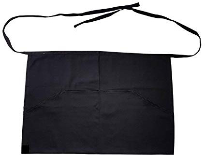 Bronta Mill Pack of 1 Waist Black Short Half Waitress Waiter Mens Apron Aprons for Women with Pockets for Home Kitchen Restaurant Work