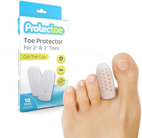 Protectoe Toe Protector Gel Toe Cap for 2nd & 3rd Toes Pack of 10
