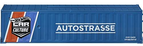 Hot Wheels - Juego Street, Highway, Road Container, 5 Coches a Escala 1:64 en Contenedor Coleccionable, Metal/Metal & RealRiders, Regalo para coleccionistas