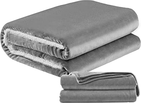 ecosa Kuscheldecke flauschig 150 x 200 cm | Fleecedecke | Tagesdecke | Sofadecke | Wohndecke | Überwurfdecke | Kuschel Decke | Warmhaltedecke | Kuscheldecke warm (150x200 cm Grau/Weiß)