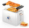 Toaster 2 Scheiben, ZACHVO Toaster mit Brötchenaufsatz, 6 Bräunungsstufe, 850W Herausnehmbare Krümelschublade, LED-Bildschirm, High Lift, Aufwärmen, Auftauen, Abbrechen Funktion