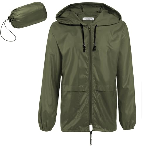 COOFANDY Men's Waterproof Rain Jacket Outdoor Rain Gear Softshell Packable Hiking Raincoat