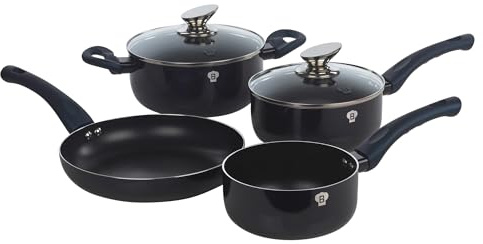 BLAUMANN 6Pc Set Cookware Frying Grill Pots Saucepan Casserole Soft Touch Handle (Aquamarine)
