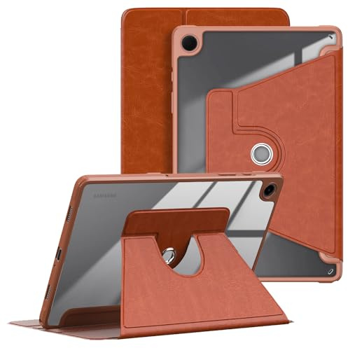 TOPCASE 360° roterande fodral kompatibelt med Samsung Galaxy Tab A9 plus 11 tum SM-X210/X216/X218 surfplatta smart fodral med automatisk vila/väckningsfunktion, brun