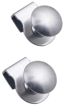 Lot de 2 poignées de porte en verre sans perçage pour salle de bain, douche, cuisine, bureau (acier inoxydable)
