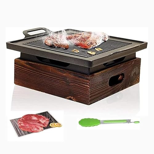 Yiustldd Barbacoa sin Humo BBQ Grill Coreana Japonesa de carbón Barbacoa Horno Barbacoa Parrilla para el Horno de Barbacoa Antiadherente,35x21x20cm