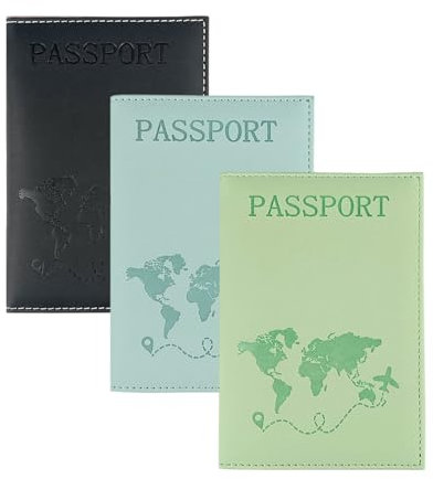 GUTERTOP 3 Stück Passport Hülle, Passhülle Reisepass, Reisepasshüllen für Aufbewahrung Von Pässen und Kreditkarten