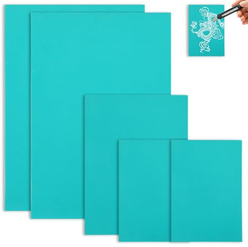 5 Stück Weichgummi Linolplatte Platten Linoldruck Set Linoleum Schnitzset Linolplatten für Linolschnitt Linolschnitt Platten Linoldruck Platte Gravieren Linoleum Platte Linolplatte (2A4+A5+2A6)